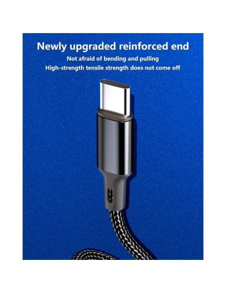 Paquete 5 Cables USB C 60W Nylon Trenzado 1.01m a 3.05m