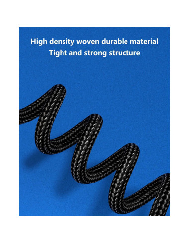 Paquete 5 Cables USB C 60W Nylon Trenzado 1.01m a 3.05m