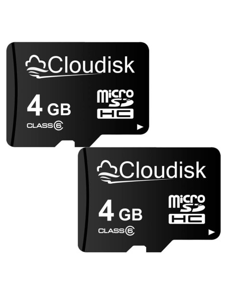Paquete de 2 Tarjetas Micro SD 4GB Cloudisk C6 con Adaptador