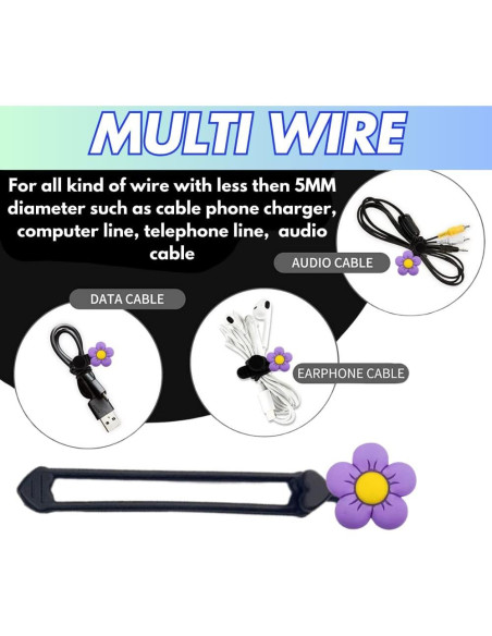 Bridas de Silicona LABS LINE con Encantos para Cables 10.8cm