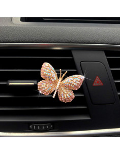 Clip de Ventilación para Auto CYG&CL Mariposa Rosa y Rojo 2