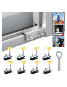 Cerraduras Deslizantes de Seguridad Reliancer - 8 Piezas Aluminio