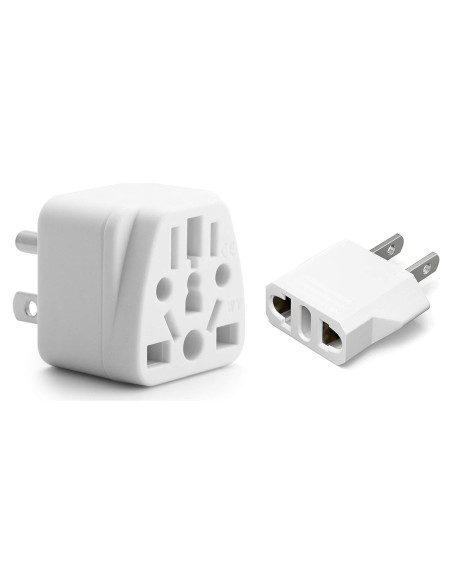 Adaptador de Enchufe de Viaje Unidapt Tipo A y B Blanco