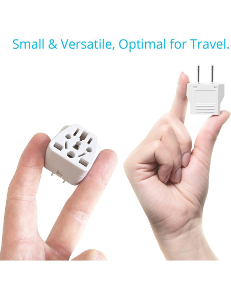 Adaptador de Enchufe de Viaje Unidapt Tipo A y B Blanco