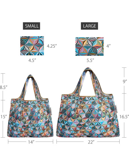 Bolsa de Compras Plegable Allydrew Juego de 2 Nylon Ecológicas