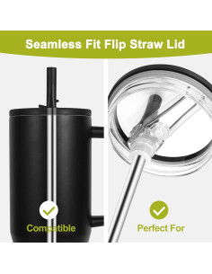 Pajitas de Metal Reutilizables XZESH para Hydrojug 40 Oz - 4 Pzas 2