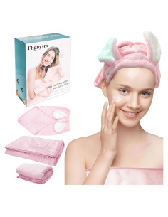 Juego de Toallas de Microfibra Premium fhgnysm - 3 Piezas Coral