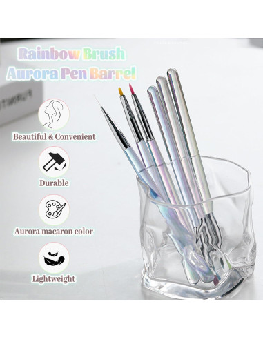 Juego de Cepillos para Arte de Uñas Dancepanda - 6 Piezas