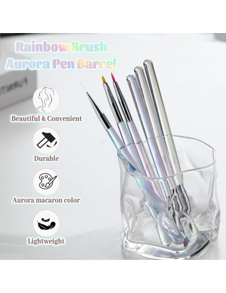 Juego de Cepillos para Arte de Uñas Dancepanda - 6 Piezas