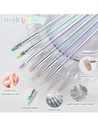 Juego de Cepillos para Arte de Uñas Dancepanda - 6 Piezas