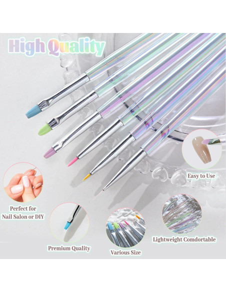 Juego de Cepillos para Arte de Uñas Dancepanda - 6 Piezas