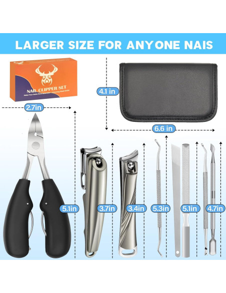 Juego de Cortauñas 8 en 1 MPKDZNE para Uñas Gruesas