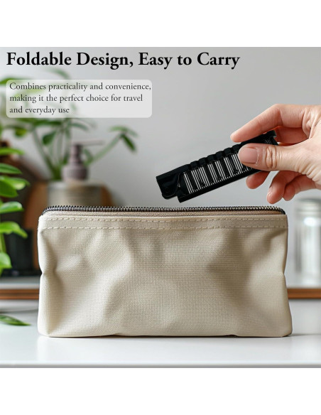 Juego de Cepillos de Pelo Plegables Zoolinn 3 PZS Negro