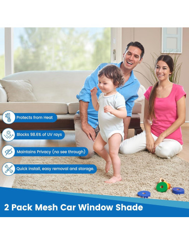Sombrillas para Ventanas de Auto Loiyadn - 2 Piezas 50x31cm