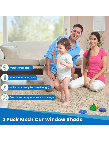 Sombrillas para Ventanas de Auto Loiyadn - 2 Piezas 50x31cm