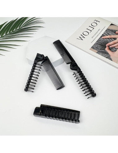 Juego de Cepillos de Pelo Plegables Zoolinn 3 PZS Negro