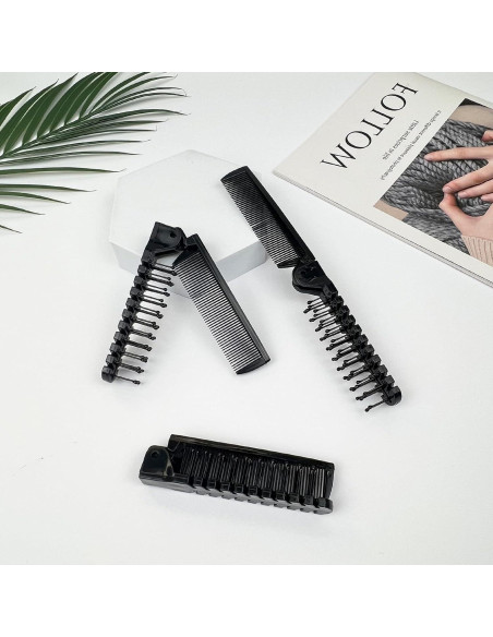 Juego de Cepillos de Pelo Plegables Zoolinn 3 PZS Negro