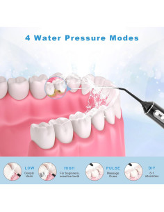 Irrigador Oral Inalámbrico Yfiwell 4 Modos 300ml Negro 2