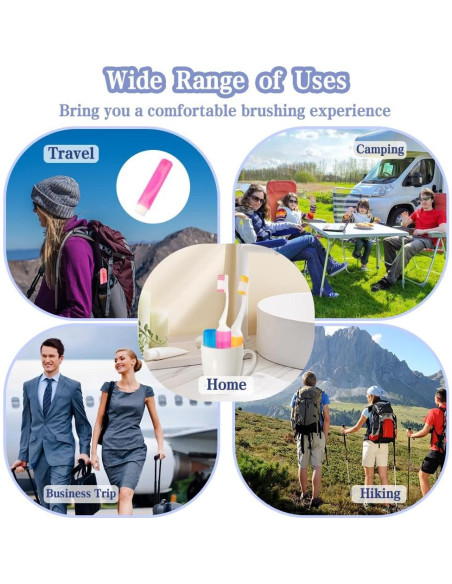 Juego de 3 Cepillos de Dientes de Viaje Ysuwekslu Mini Suaves