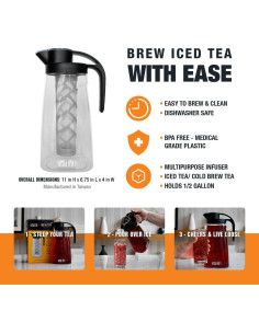 Jarra de Té Helado Tiesta Tea 1.89L Plástico BPA Libre con Infusor 2