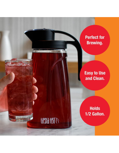 Jarra de Té Helado Tiesta Tea 1.89L Plástico BPA Libre con Infusor
