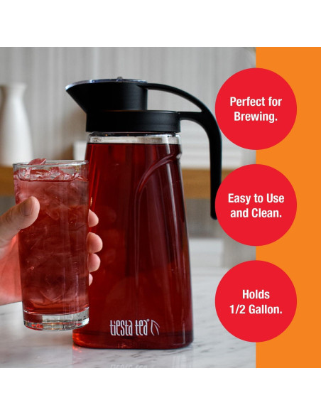 Jarra de Té Helado Tiesta Tea 1.89L Plástico BPA Libre con Infusor