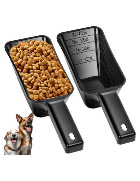 Cucharón Medidor de Comida para Perros Aosnare 2 Tazas - Paquete de 2