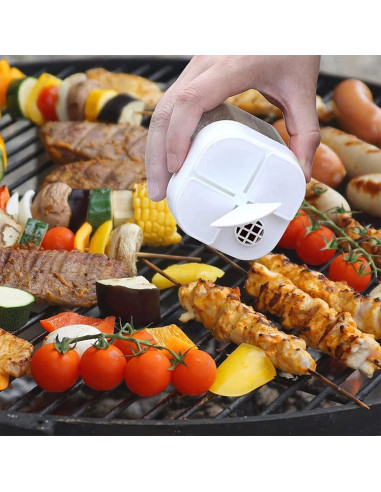 Contenedor de Especias 4 en 1 AKOAK - Blanco, 7.5 cm