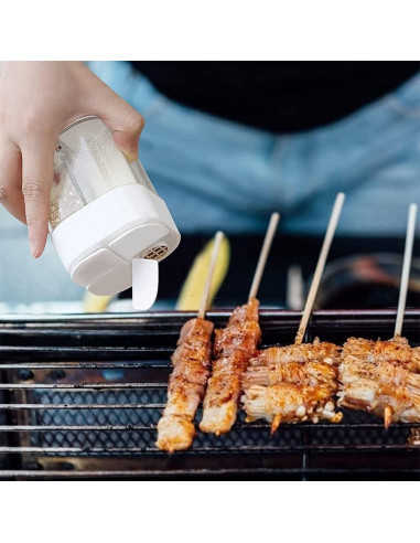 Contenedor de Especias 4 en 1 AKOAK - Blanco, 7.5 cm