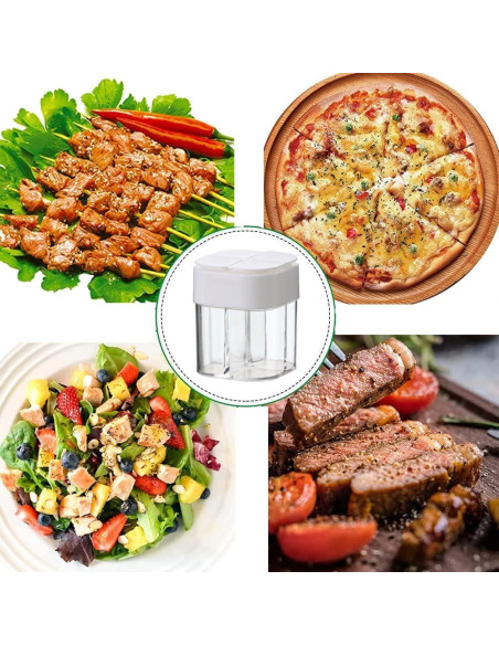 Contenedor de Especias 4 en 1 AKOAK - Blanco, 7.5 cm