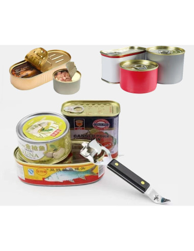 Abre latas manual HLCM 4 en 1 - 2 unidades, color negro