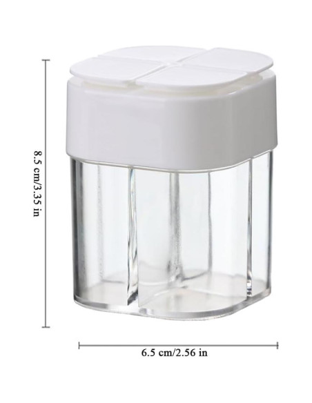 Contenedor de Especias 4 en 1 AKOAK - Blanco, 7.5 cm