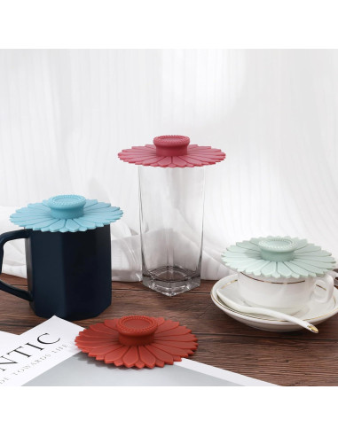 6 Tapas de Silicona Multicolores para Tazas y Vasos LIN-YL