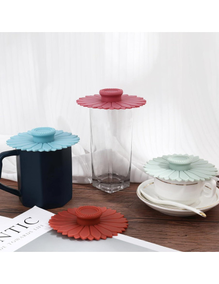 6 Tapas de Silicona Multicolores para Tazas y Vasos LIN-YL