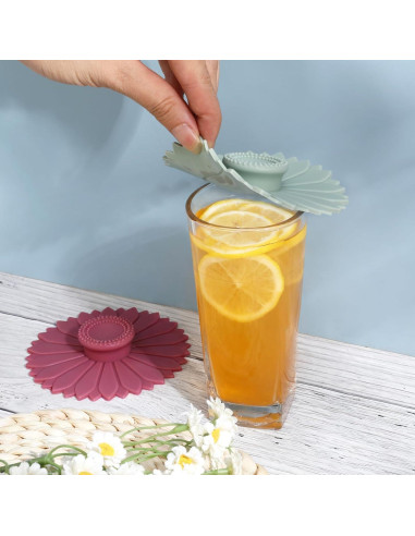 6 Tapas de Silicona Multicolores para Tazas y Vasos LIN-YL