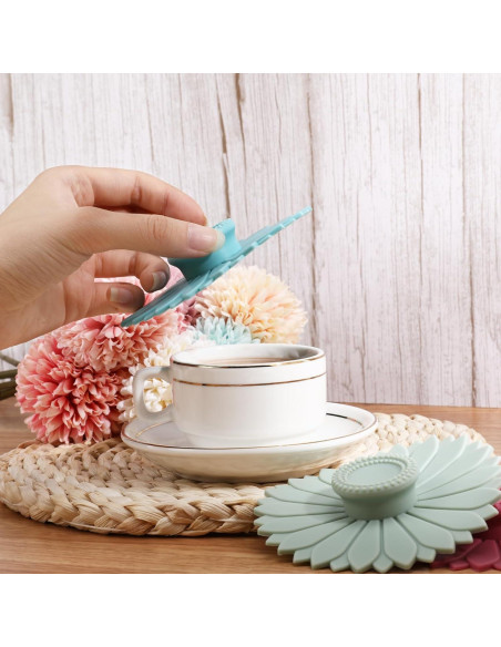 6 Tapas de Silicona Multicolores para Tazas y Vasos LIN-YL
