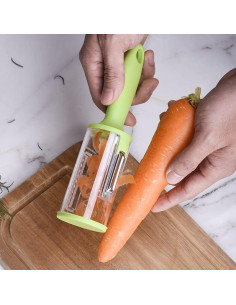 Pelador Multifuncional Genérico Cilindro Transparente Verde Lima 2