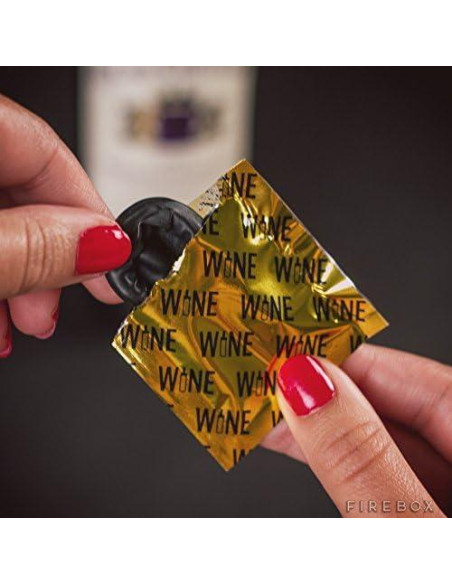 Set de 6 Tapones de Vino Originales Condón de Vino - Negro Tuxedo