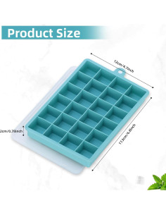 Paquete de 2 bandejas de silicona para hielo con tapa - 24 moldes 2