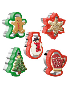 Juego de Cortadores de Galletas de Navidad Aucpod - 5 Piezas