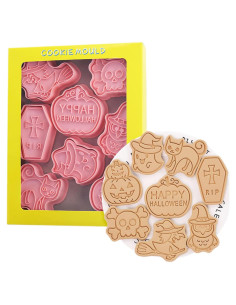 Juego de 8 Cortadores de Galletas Halloween AMZWISH - Plástico