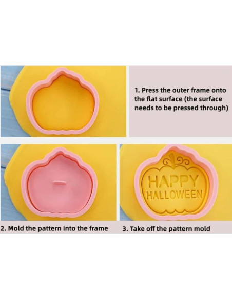 Juego de 8 Cortadores de Galletas Halloween AMZWISH - Plástico