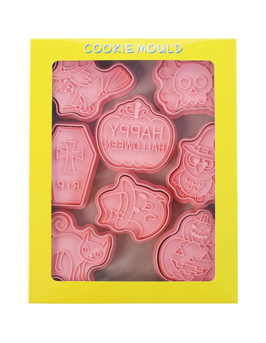 Juego de 8 Cortadores de Galletas Halloween AMZWISH - Plástico