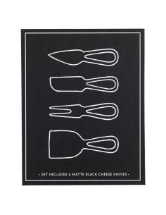 Juego de Cuchillos para Queso Santa Barbara 4 Piezas Negro Mate