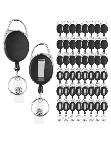 Paquete de 50 Sujetadores de Insignias Retráctiles Viehatta