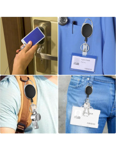 Paquete de 50 Sujetadores de Insignias Retráctiles Viehatta 2