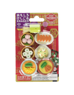 Juego de Borradores Iwako de Comida China - 7 Piezas