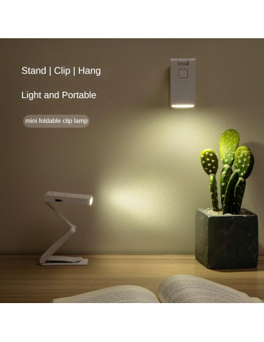 Luz de Libro Mini Plegable TRIPRO Recargable 3 Temperaturas