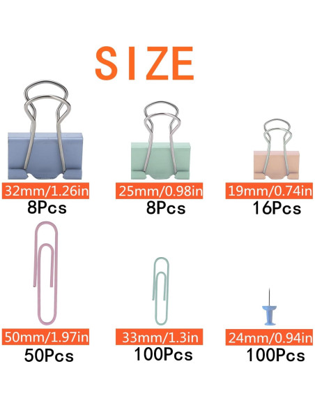 Conjunto de Clips de Oficina MrTongShuHan 282 Piezas Multicolor