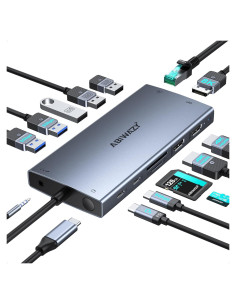 Estación de Acoplamiento USB-C 15 en 1 ABIWAZY para Laptop